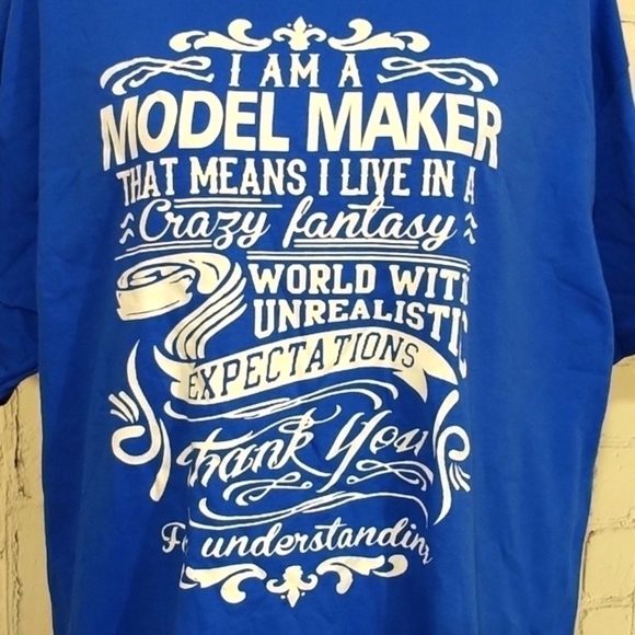 Unknown Tops - FUNNY Blue Tee Size Large